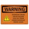Signmission OSHA WARNING Sign, Overhead Crane Crush Hazard, 18in X 12in Rigid Plastic, 12" W, 18" L, Landscape OS-WS-P-1218-L-12739 - alternate 1